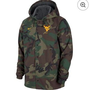 West Virginia Nike Camo Green and Brown Full Snap Hoodie Jacket